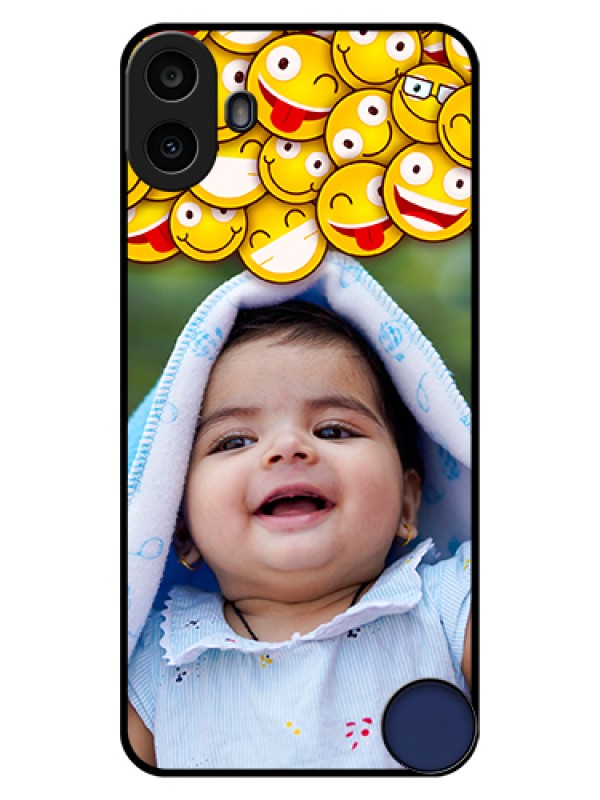 Custom Nothing CMF Phone 1 Custom Glass Phone Case - With Smiley Emoji Design