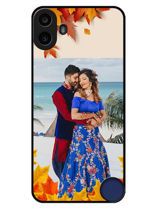 Custom Nothing CMF Phone 1 Custom Glass Phone Case - Autumn Maple Leaves Design