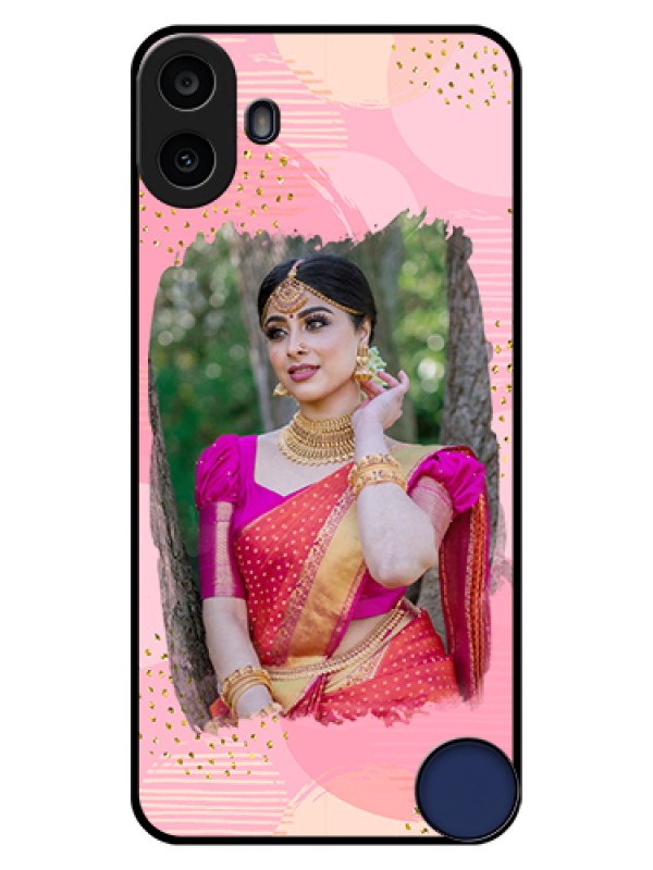 Custom Nothing CMF Phone 1 Custom Glass Phone Case - Gold Glitter Splash Design