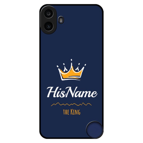 Nothing CMF Phone 1 Custom Glass Phone Case - King With Name Design Nothing CMF Phone 1 Custom Glass Phone Case - King With Name Design