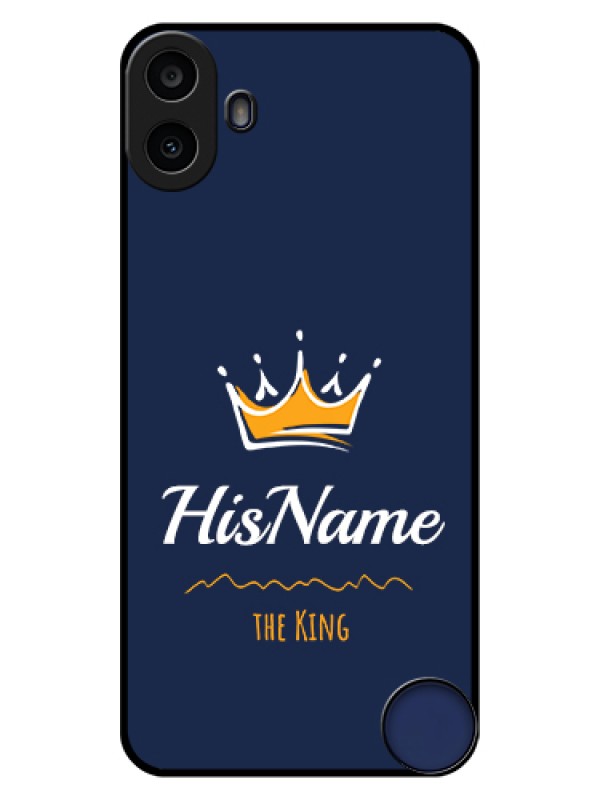 Custom Nothing CMF Phone 1 Custom Glass Phone Case - King With Name Design