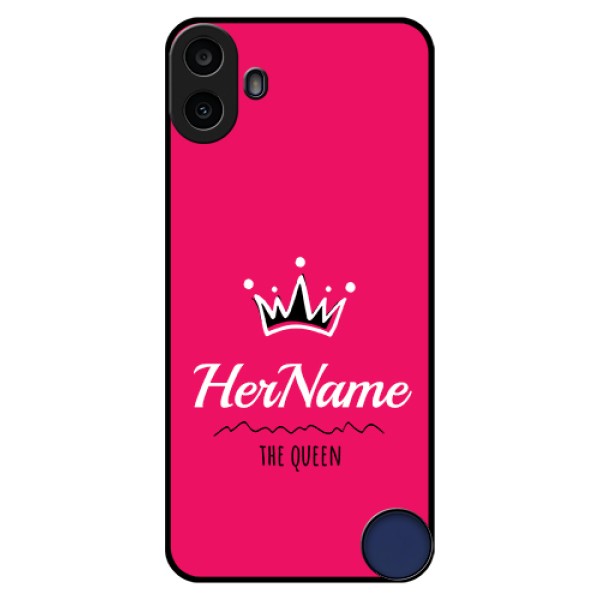 Nothing CMF Phone 1 Custom Glass Phone Case - Queen With Name Design Nothing CMF Phone 1 Custom Glass Phone Case - Queen With Name Design