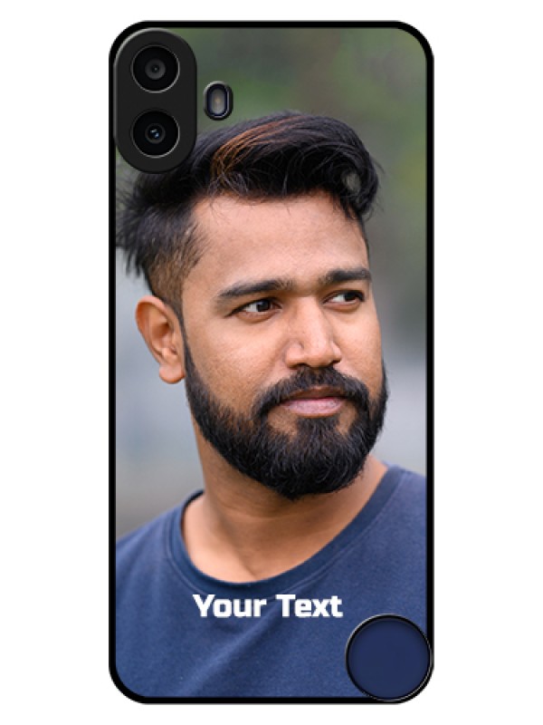 Custom Nothing CMF Phone 1 Custom Glass Phone Case - Photo With Text Design