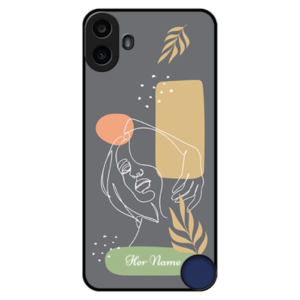 Nothing CMF Phone 1 Custom Glass Phone Case - Gazing Woman Line Art Design Nothing CMF Phone 1 Custom Glass Phone Case - Gazing Woman Line Art Design