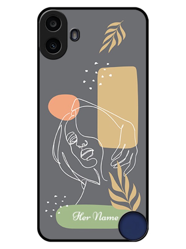 Custom Nothing CMF Phone 1 Custom Glass Phone Case - Gazing Woman Line Art Design
