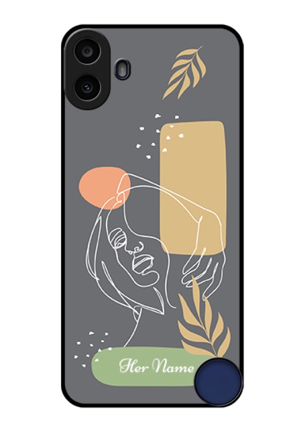 Nothing CMF Phone 1 Custom Glass Phone Case - Gazing Woman Line Art Design