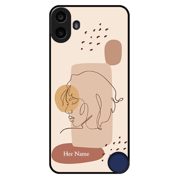 Nothing CMF Phone 1 Custom Glass Phone Case - Calm Woman Line Art Design Nothing CMF Phone 1 Custom Glass Phone Case - Calm Woman Line Art Design
