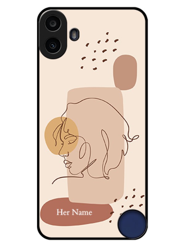Custom Nothing CMF Phone 1 Custom Glass Phone Case - Calm Woman Line Art Design