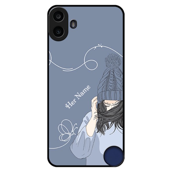 Nothing CMF Phone 1 Custom Glass Phone Case - Girl In Winter Outfit Design Nothing CMF Phone 1 Custom Glass Phone Case - Girl In Winter Outfit Design