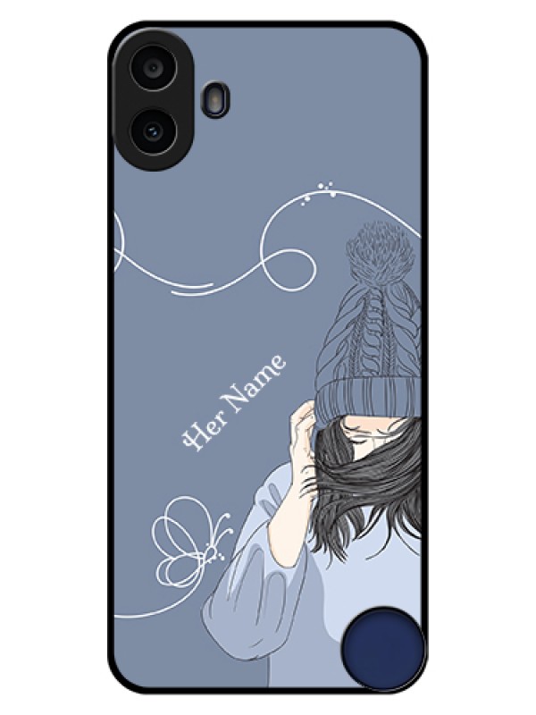 Custom Nothing CMF Phone 1 Custom Glass Phone Case - Girl In Winter Outfit Design