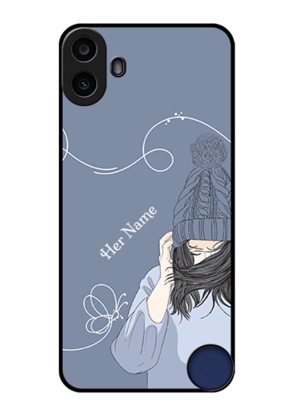 Nothing CMF Phone 1 Custom Glass Phone Case - Girl In Winter Outfit Design