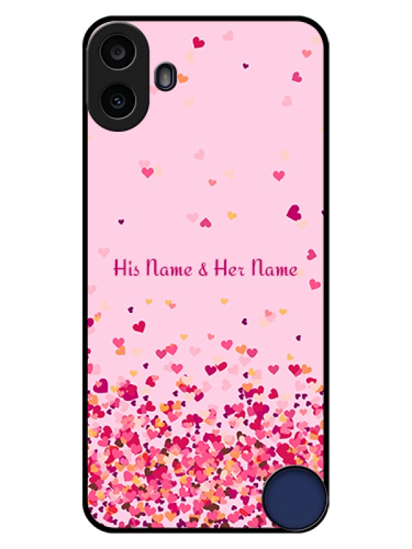 Custom Nothing CMF Phone 1 Custom Glass Phone Case - Floating Hearts Design