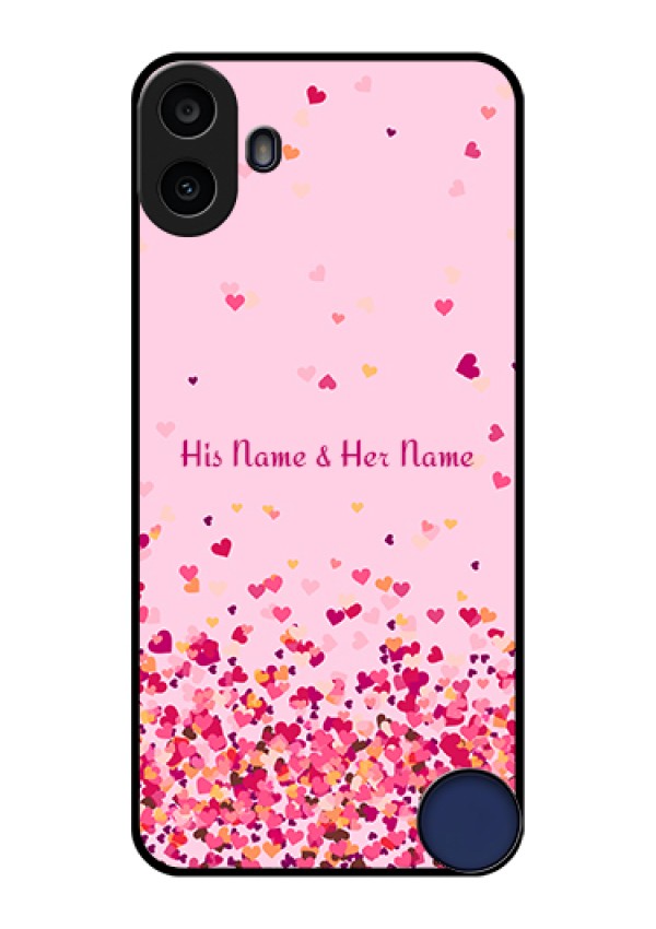 Nothing CMF Phone 1 Custom Glass Phone Case - Floating Hearts Design