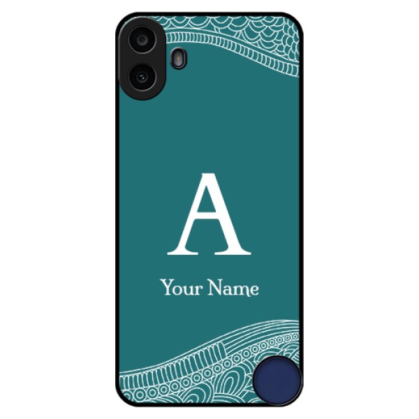 Nothing CMF Phone 1 Custom Glass Phone Case - Line Art Pattern With Custom Name Design Nothing CMF Phone 1 Custom Glass Phone Case - Line Art Pattern With Custom Name Design