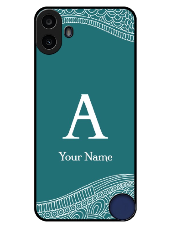Custom Nothing CMF Phone 1 Custom Glass Phone Case - Line Art Pattern With Custom Name Design