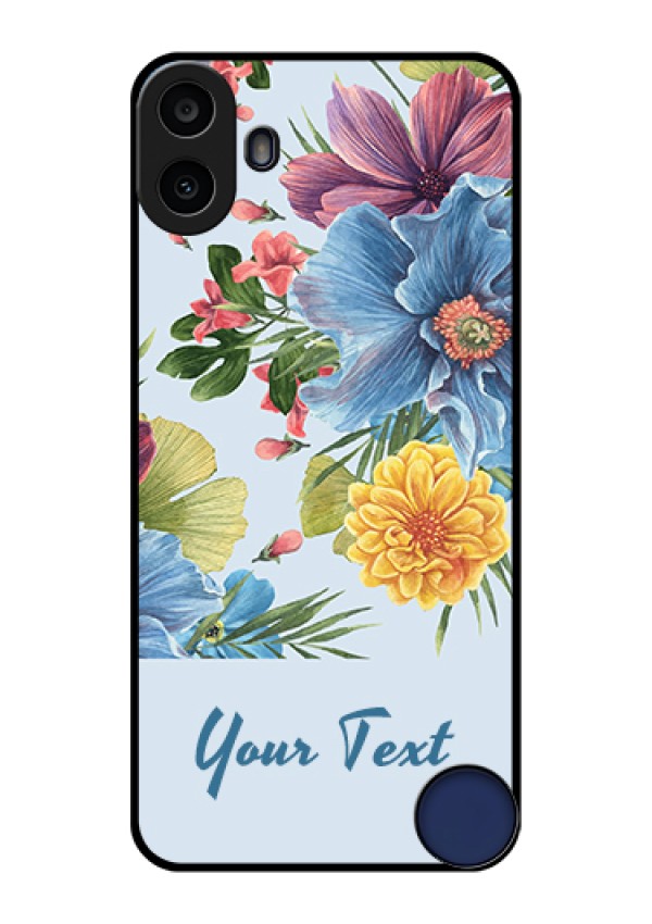 Nothing CMF Phone 1 Custom Glass Phone Case - Stunning Watercolored Flowers Painting Design