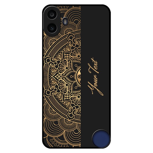 Nothing CMF Phone 1 Custom Glass Phone Case - Mandala Art With Custom Text Design