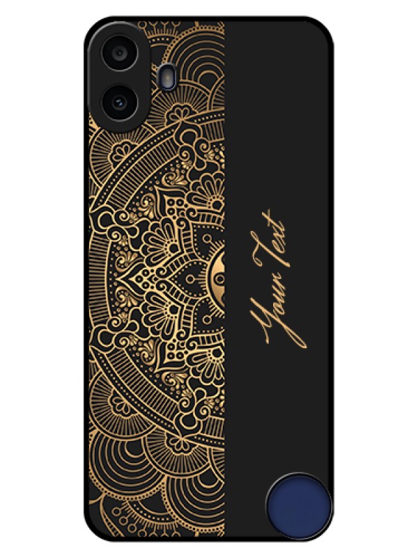 Custom Nothing CMF Phone 1 Custom Glass Phone Case - Mandala Art With Custom Text Design