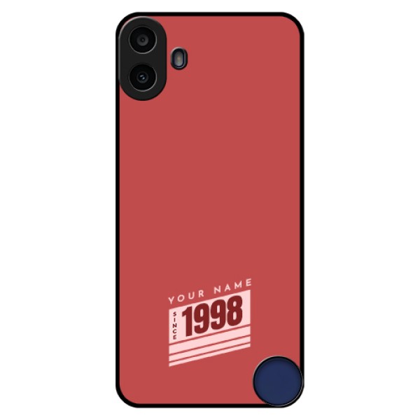 Nothing CMF Phone 1 Custom Glass Phone Case - Red Custom Year Of Birth Design Nothing CMF Phone 1 Custom Glass Phone Case - Red Custom Year Of Birth Design