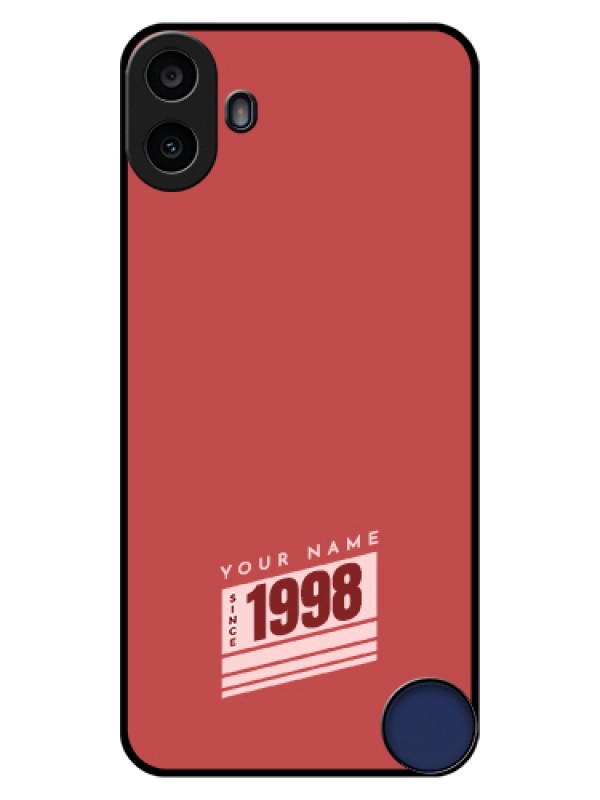 Custom Nothing CMF Phone 1 Custom Glass Phone Case - Red Custom Year Of Birth Design