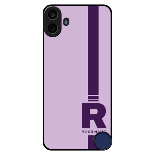 Nothing CMF Phone 1 Custom Glass Phone Case - Simple Dual Tone Stripe With Name Design Nothing CMF Phone 1 Custom Glass Phone Case - Simple Dual Tone Stripe With Name Design