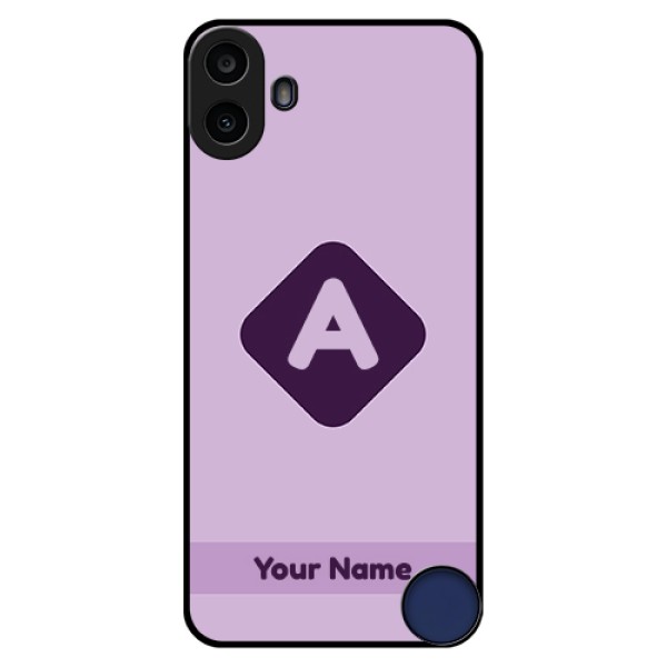 Nothing CMF Phone 1 Custom Glass Phone Case - Custom Letter In Curved Badge Design Nothing CMF Phone 1 Custom Glass Phone Case - Custom Letter In Curved Badge Design
