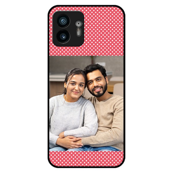 Nothing Phone 2 Custom Glass Phone Case - White Dotted Design
