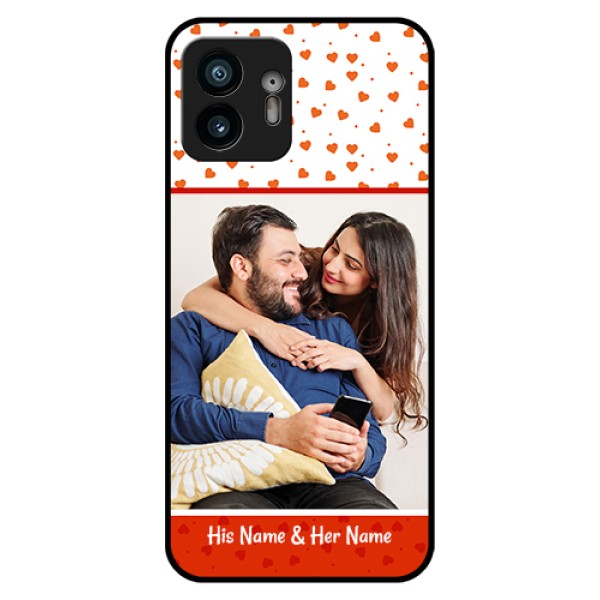 Nothing Phone 2 Custom Glass Phone Case - Orange Love Symbol Design Nothing Phone 2 Custom Glass Phone Case - Orange Love Symbol Design