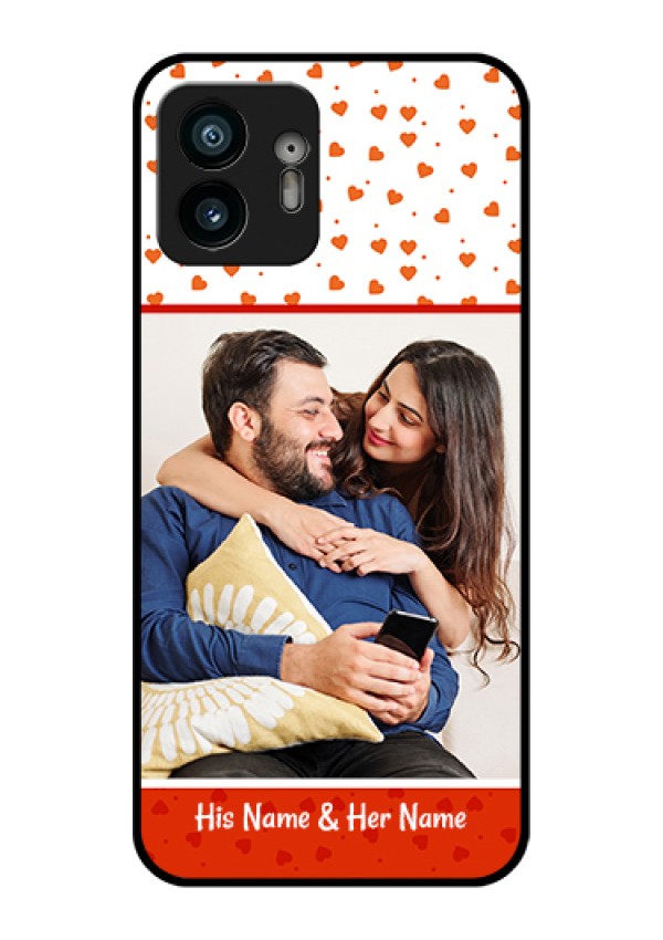 Nothing Phone 2 Custom Glass Phone Case - Orange Love Symbol Design