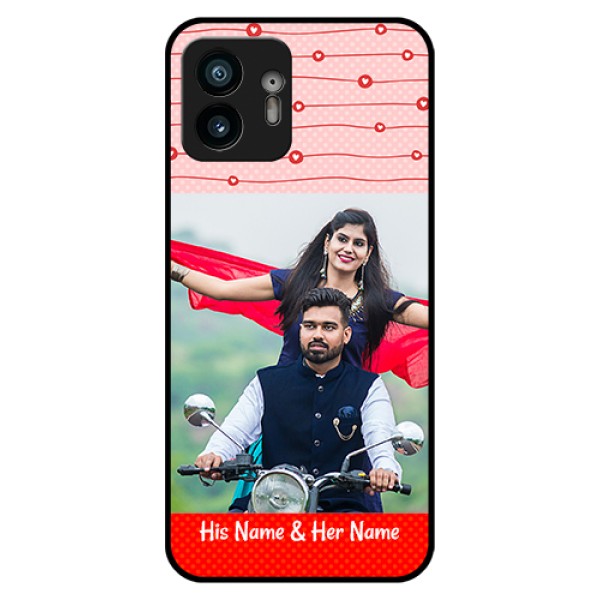 Nothing Phone 2 Custom Glass Phone Case - Red Pattern Case Design