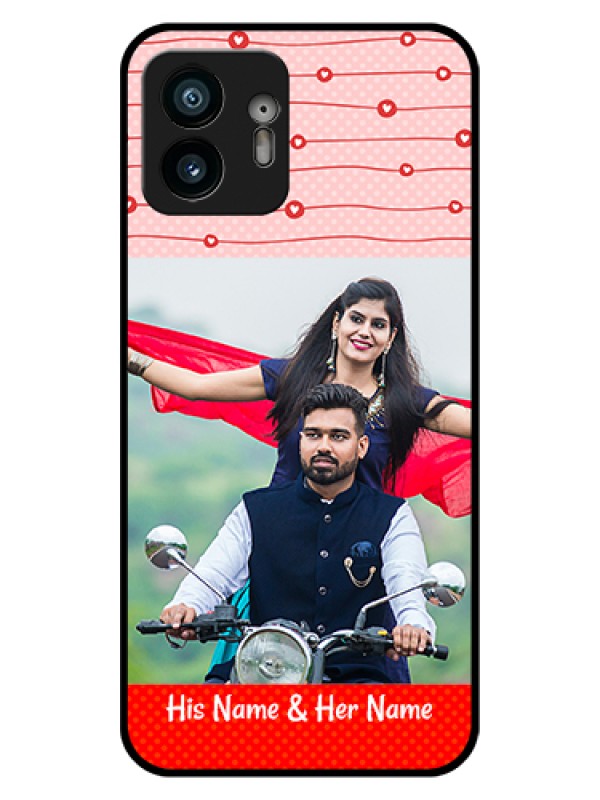 Custom Nothing Phone 2 Custom Glass Phone Case - Red Pattern Case Design