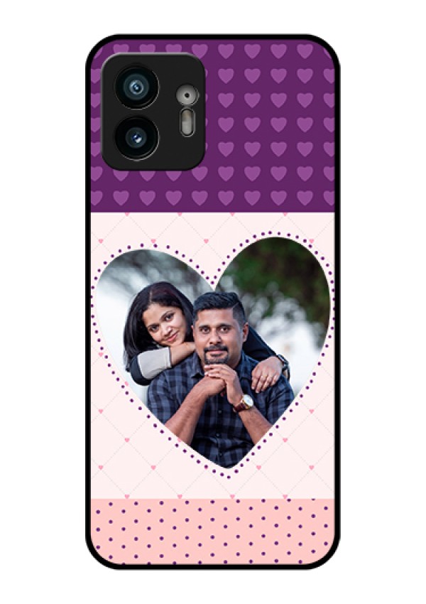 Nothing Phone 2 Custom Glass Phone Case - Violet Love Dots Design