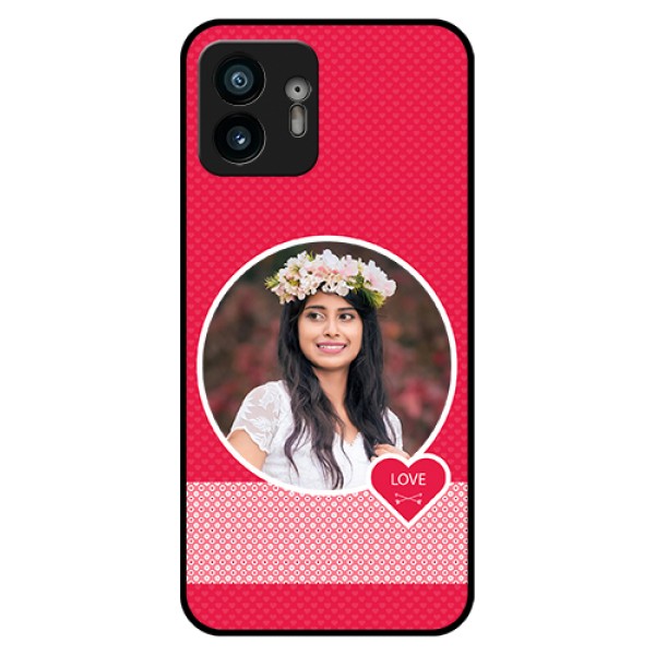 Nothing Phone 2 Custom Glass Phone Case - Pink Color Pattern Design Nothing Phone 2 Custom Glass Phone Case - Pink Color Pattern Design
