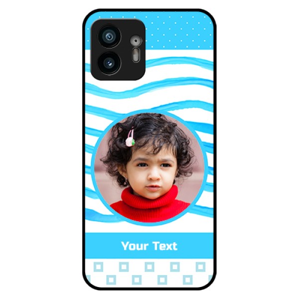 Nothing Phone 2 Custom Glass Phone Case - Simple Blue Case Design Nothing Phone 2 Custom Glass Phone Case - Simple Blue Case Design