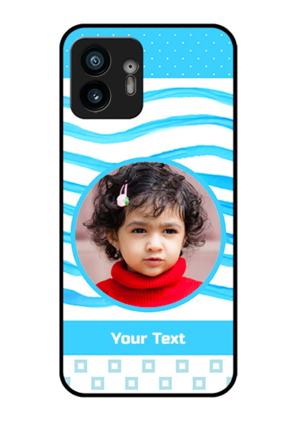Nothing Phone 2 Custom Glass Phone Case - Simple Blue Case Design
