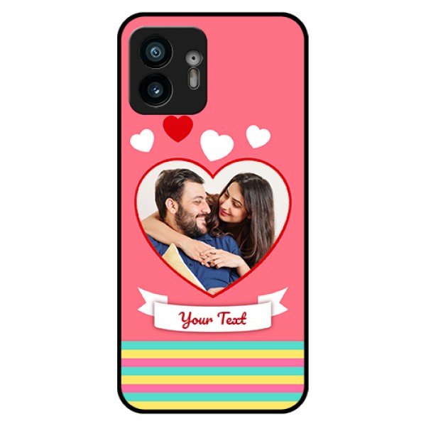 Nothing Phone 2 Custom Glass Phone Case - Love Shapes Doodle Design