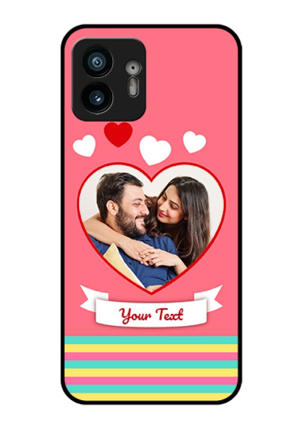 Nothing Phone 2 Custom Glass Phone Case - Love Shapes Doodle Design