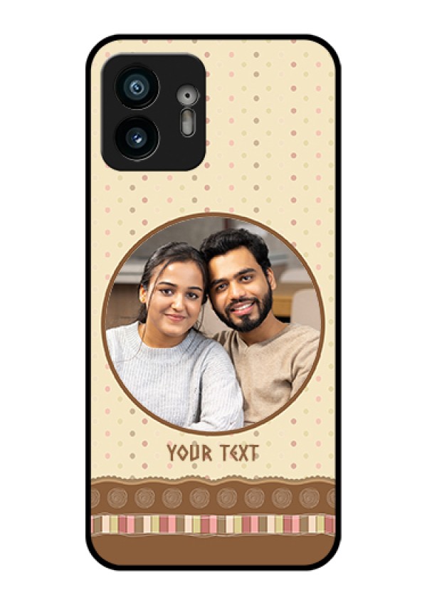 Nothing Phone 2 Custom Glass Phone Case - Brown Dotted Mobile Case Design
