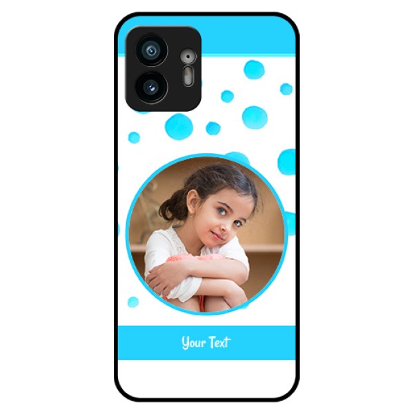 Nothing Phone 2 Custom Glass Phone Case - Blue Bubbles Pattern Design
