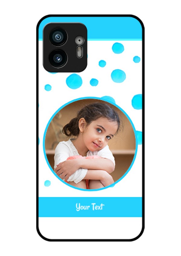 Nothing Phone 2 Custom Glass Phone Case - Blue Bubbles Pattern Design