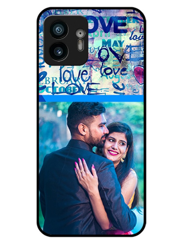 Custom Nothing Phone 2 Custom Glass Phone Case - Colorful Love Design