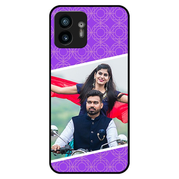 Nothing Phone 2 Custom Glass Phone Case - Violet Color Pattern Design