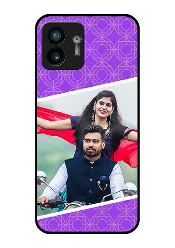 Nothing Phone 2 Custom Glass Phone Case - Violet Color Pattern Design