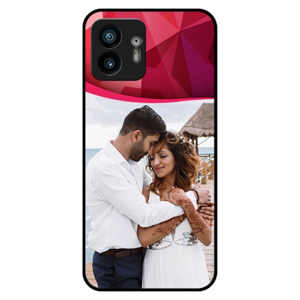 Nothing Phone 2 Custom Glass Phone Case - Red Abstract Design