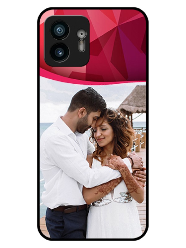 Custom Nothing Phone 2 Custom Glass Phone Case - Red Abstract Design