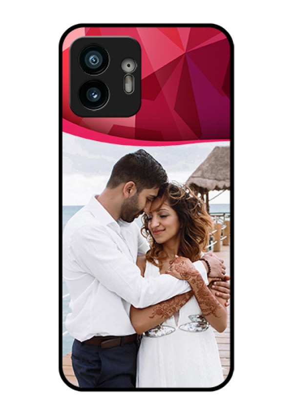 Nothing Phone 2 Custom Glass Phone Case - Red Abstract Design