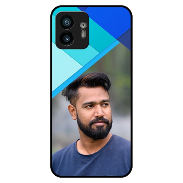 Nothing Phone 2 Custom Glass Phone Case - Blue Pattern Design