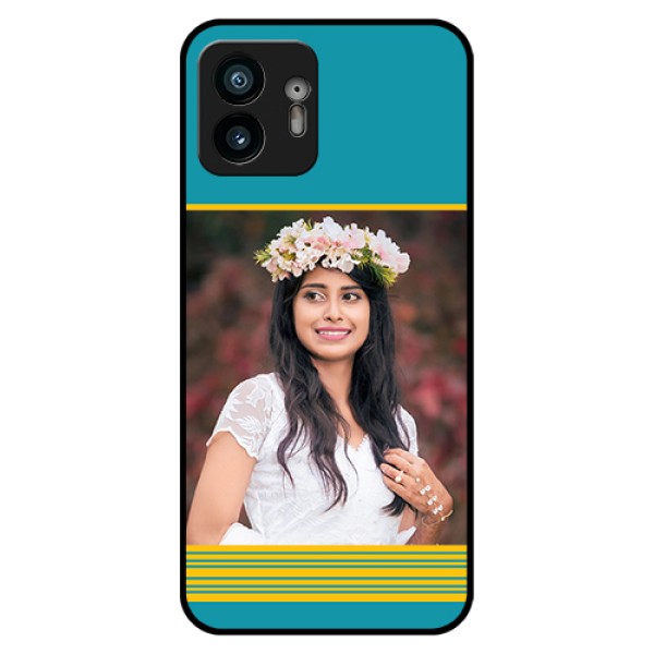 Nothing Phone 2 Custom Glass Phone Case - Yellow & Blue Design