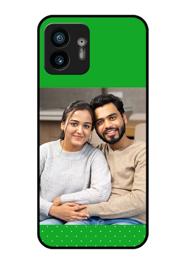 Nothing Phone 2 Custom Glass Phone Case - Green Pattern Design
