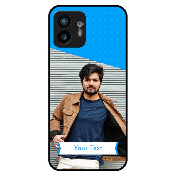Nothing Phone 2 Custom Glass Phone Case - Simple Blue Color Design